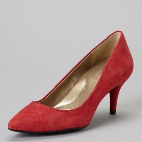 NEW ✅ BANDOLINO Red Suede Classic Pump Heel Shoes 8.5 ✨ NEW - Picture 3 of 9